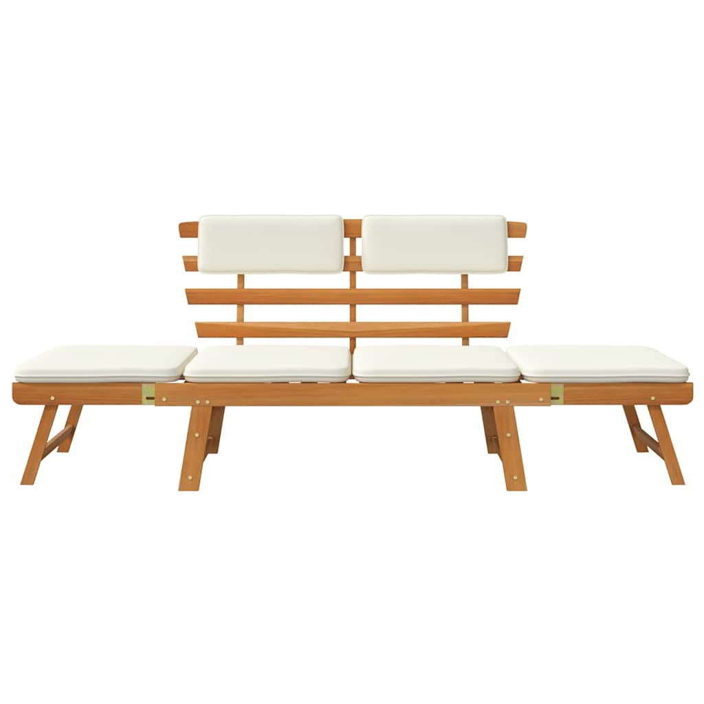 Garden Bench with Cushions 2-in-1 190 cm Solid Acacia Wood
