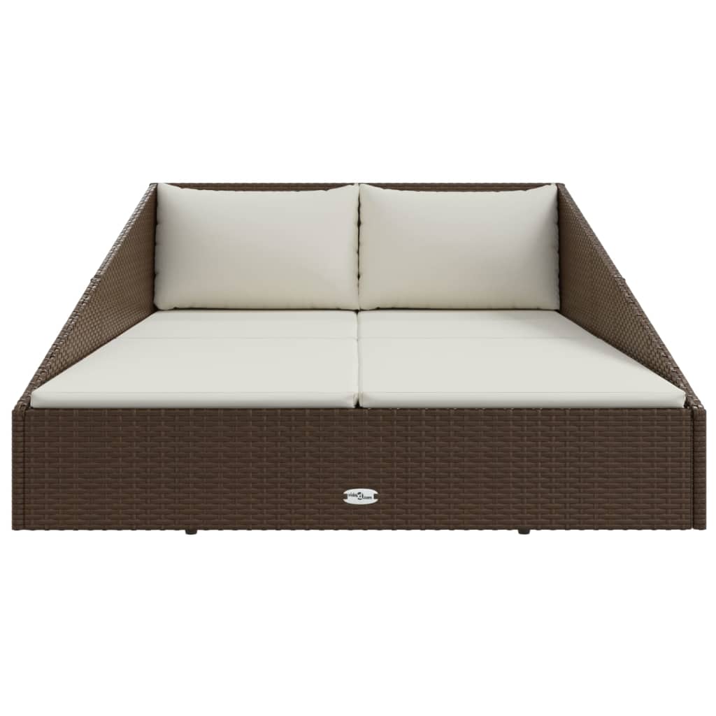 Garden Bed Brown 110x200 cm Poly Rattan