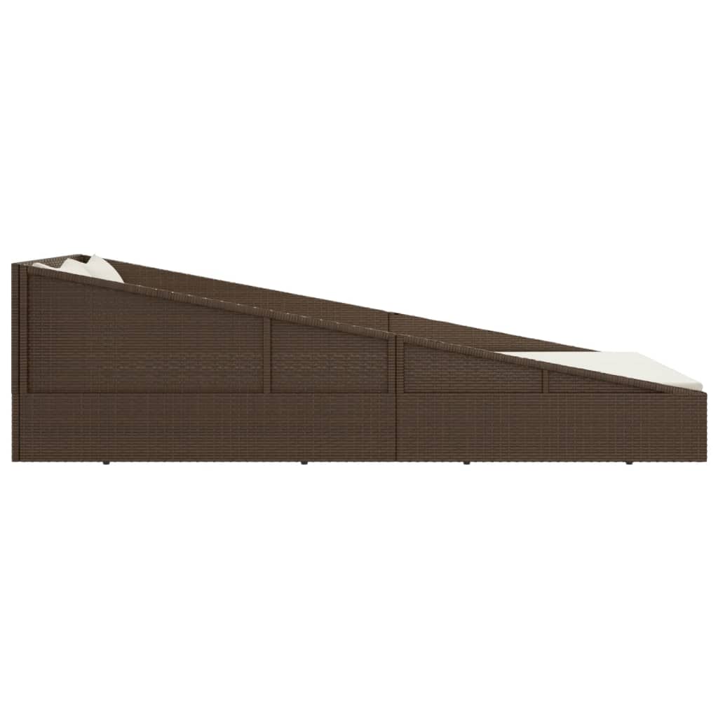 Garden Bed Brown 110x200 cm Poly Rattan
