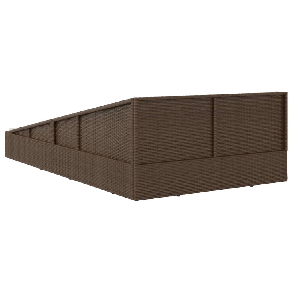 Garden Bed Brown 110x200 cm Poly Rattan