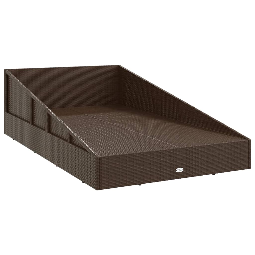 Garden Bed Brown 110x200 cm Poly Rattan
