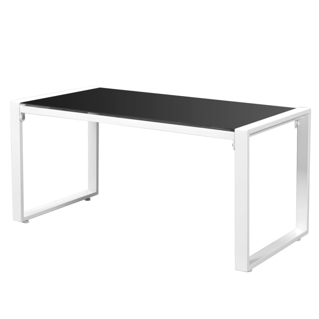 4 Piece Garden Lounge Set with Cushions Steel White