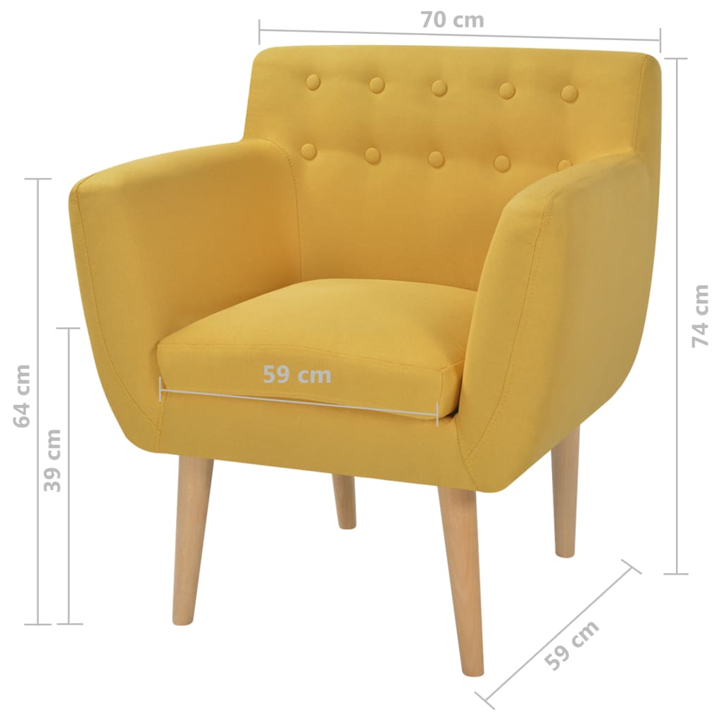 Armchair Yellow Fabric