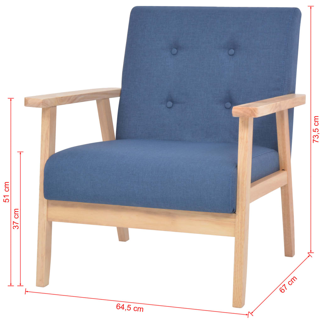 Armchair Blue Fabric