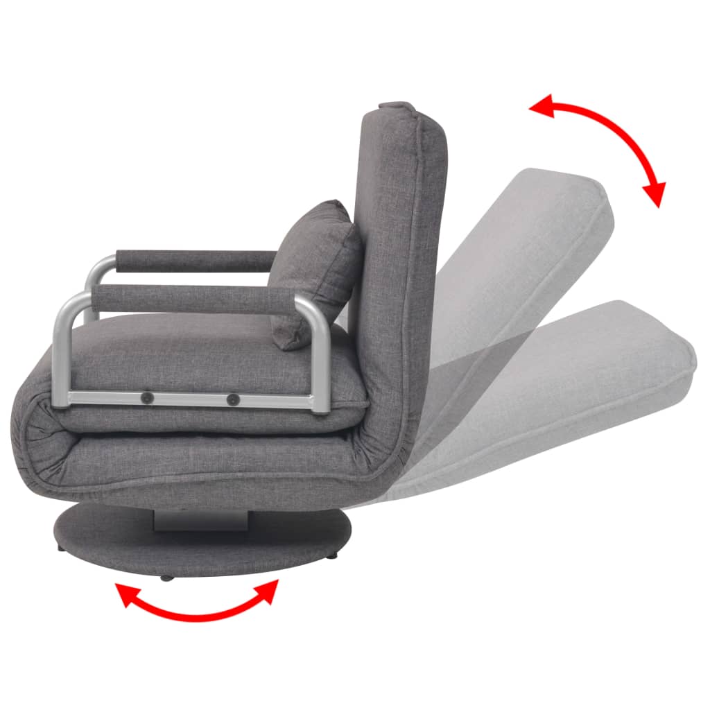 Swivel Chair and Sofa Bed Dark Grey Fabric
