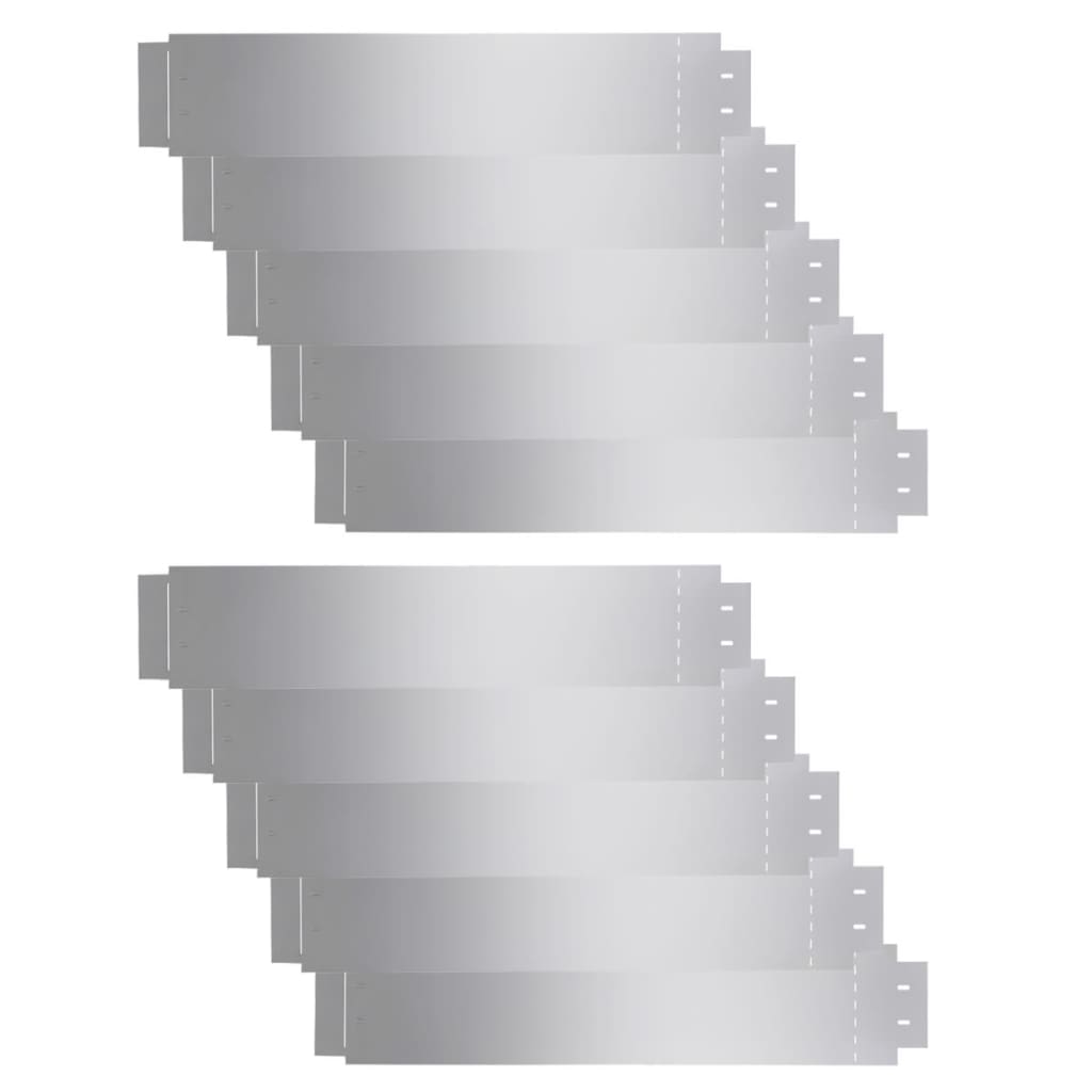 Lawn Fence 10 pcs Galvanised Steel 100x20 cm