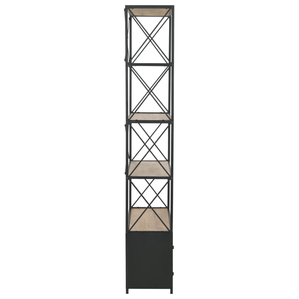 Bookcase Solid Firwood and Steel 80x32.5x180 cm