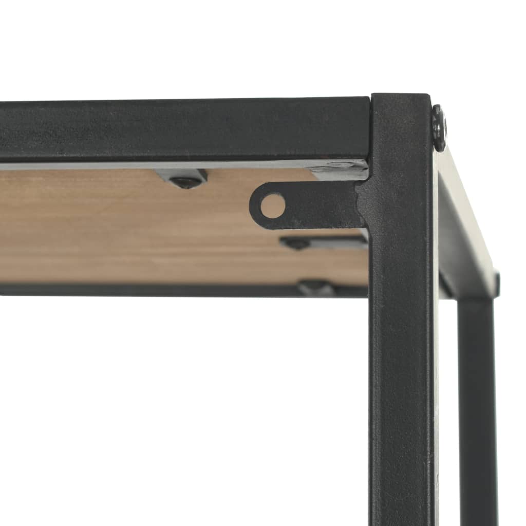 Bookcase Solid Firwood and Steel 90.5x35x180 cm