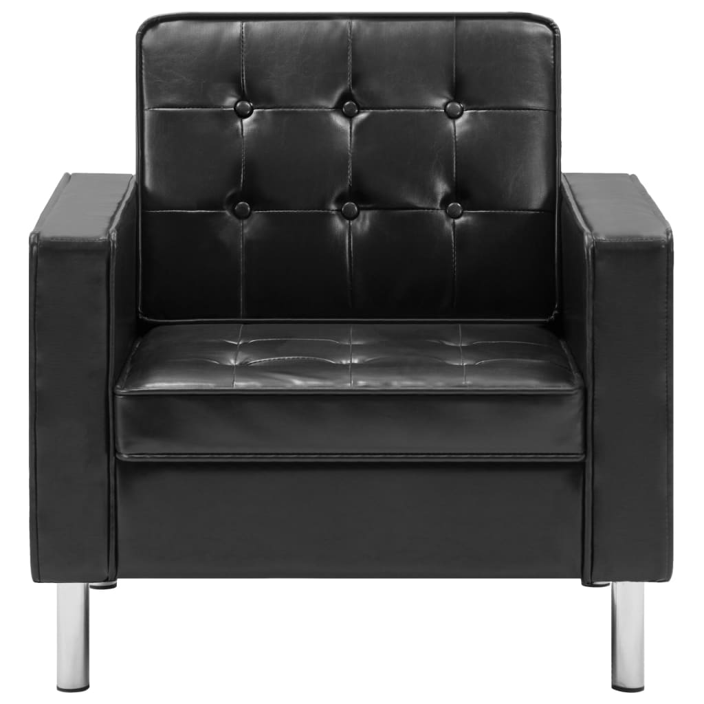 Armchair Black Faux Leather