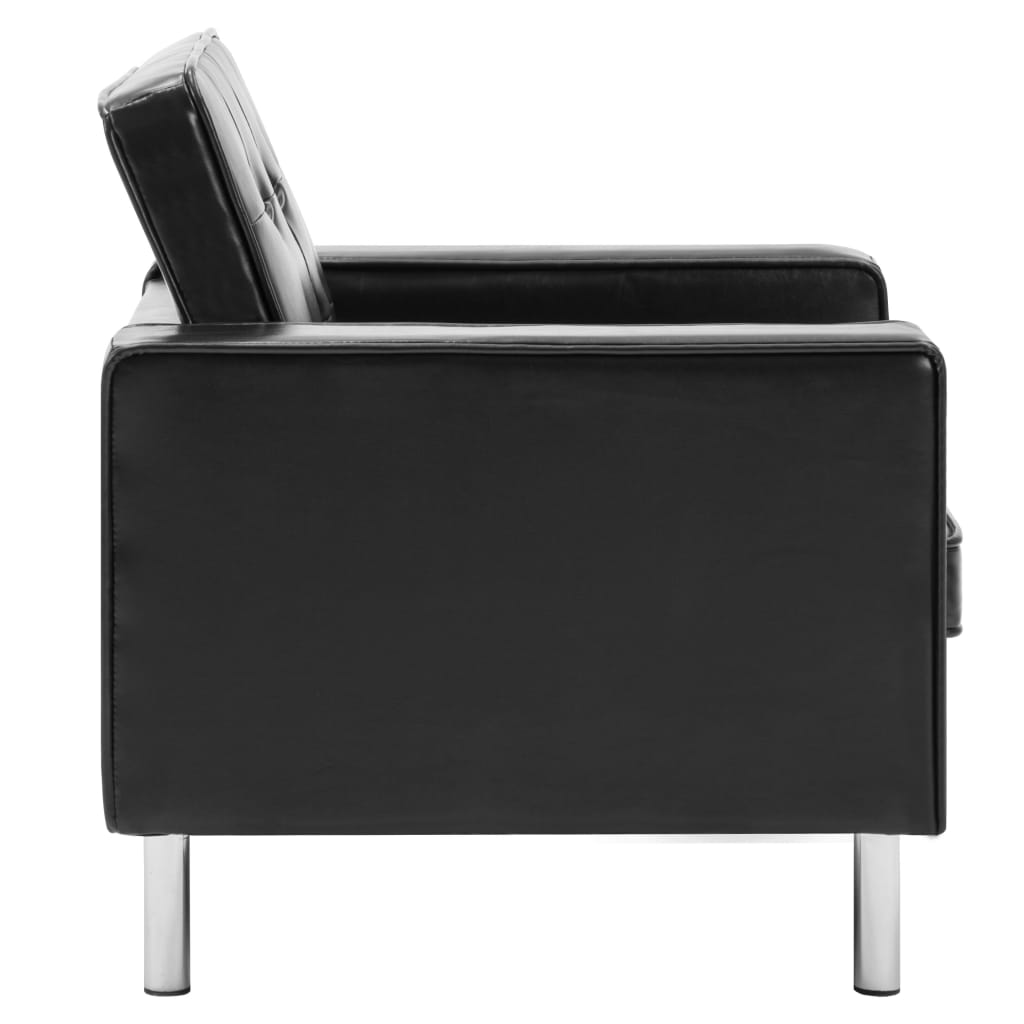 Armchair Black Faux Leather