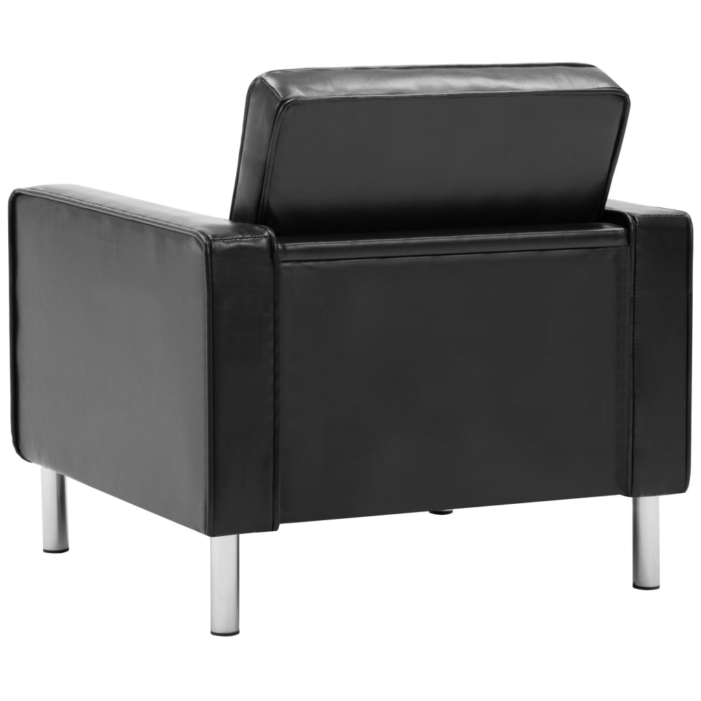 Armchair Black Faux Leather