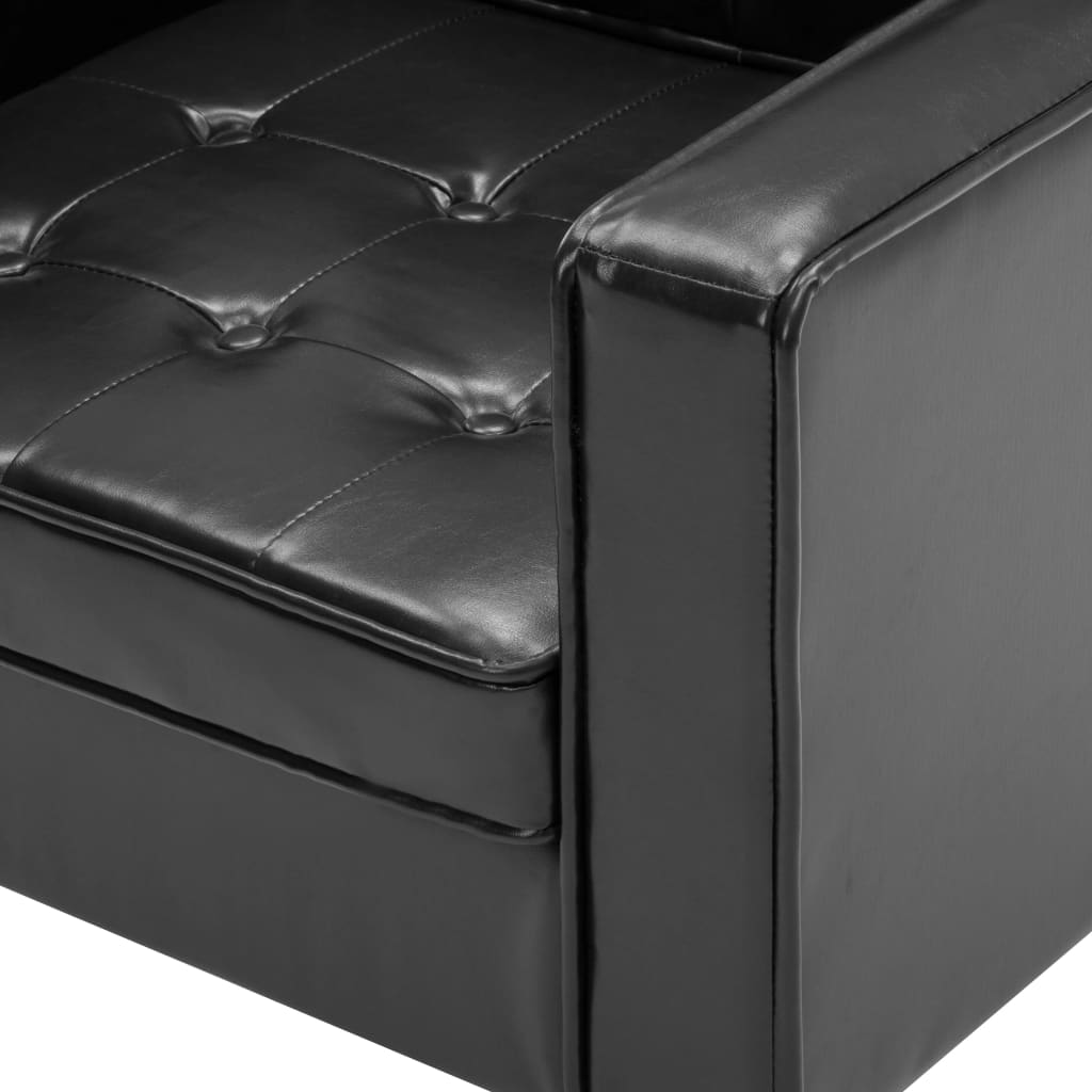 Armchair Black Faux Leather
