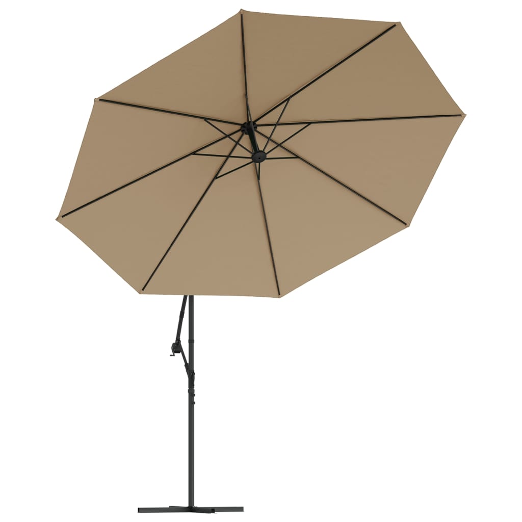 Cantilever Garden Parasol with Aluminium Pole 350 cm Taupe