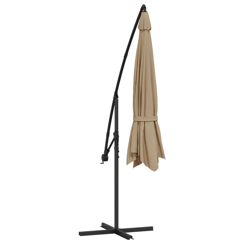 Cantilever Garden Parasol with Aluminium Pole 350 cm Taupe