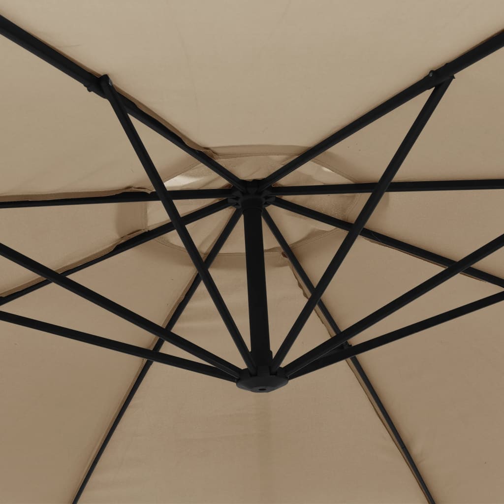 Cantilever Garden Parasol with Aluminium Pole 350 cm Taupe