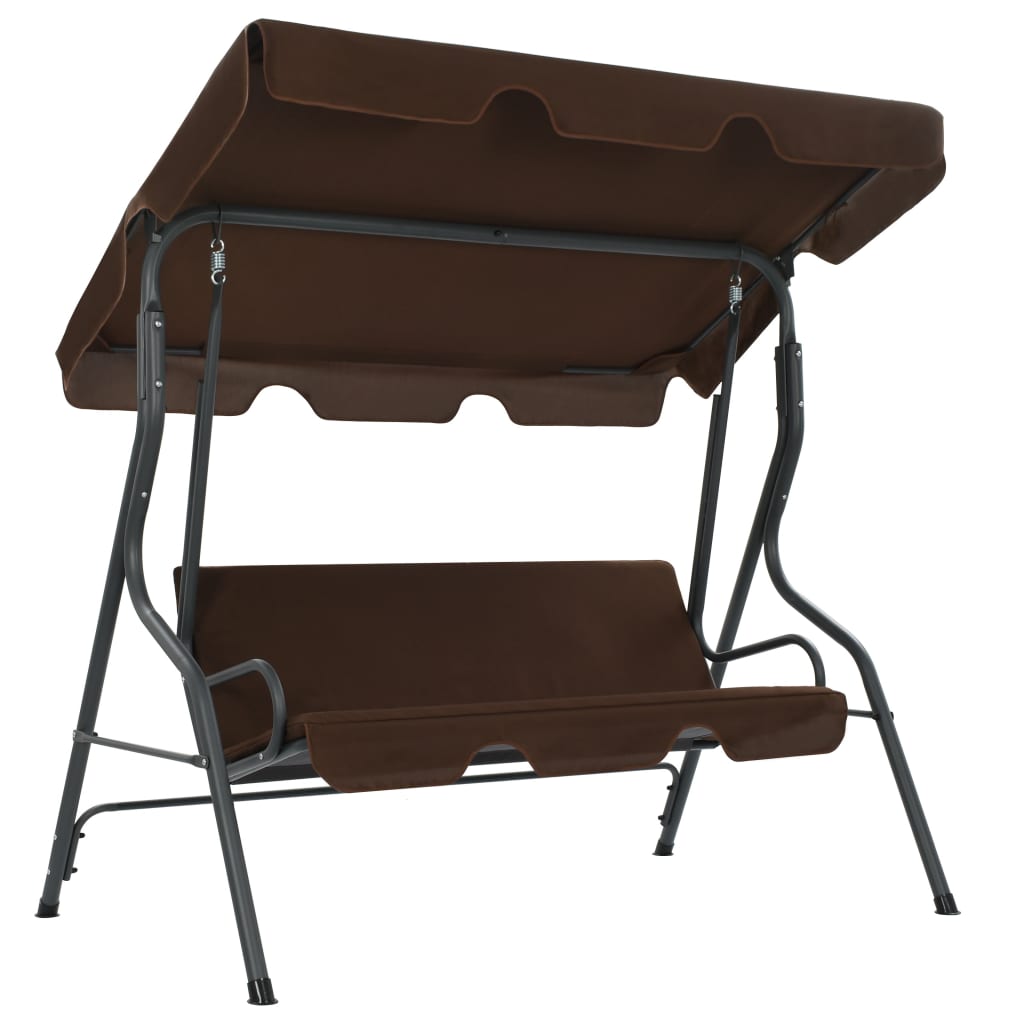 Garden Swing Bench Coffee 170x110x153 cm