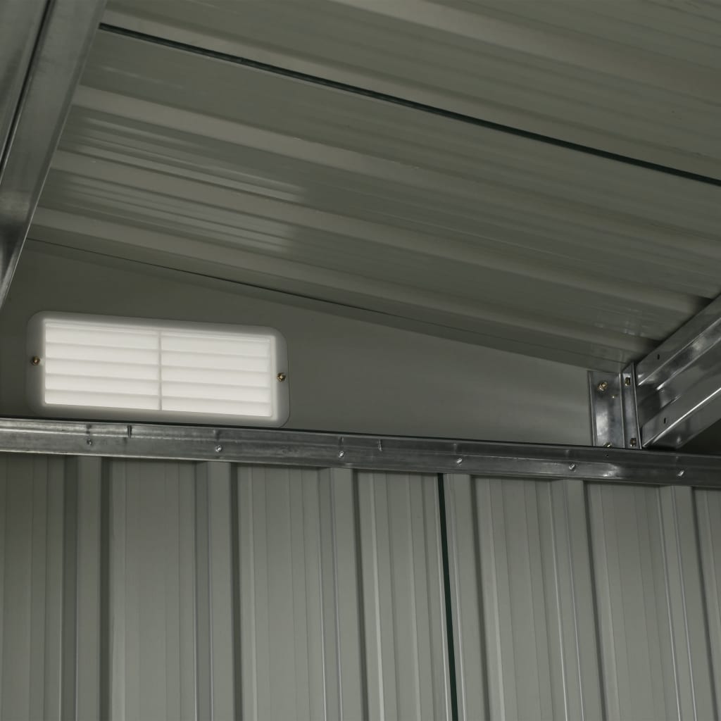 Garden Shed with Sliding Doors Anthracite 386x131x178 cm Steel