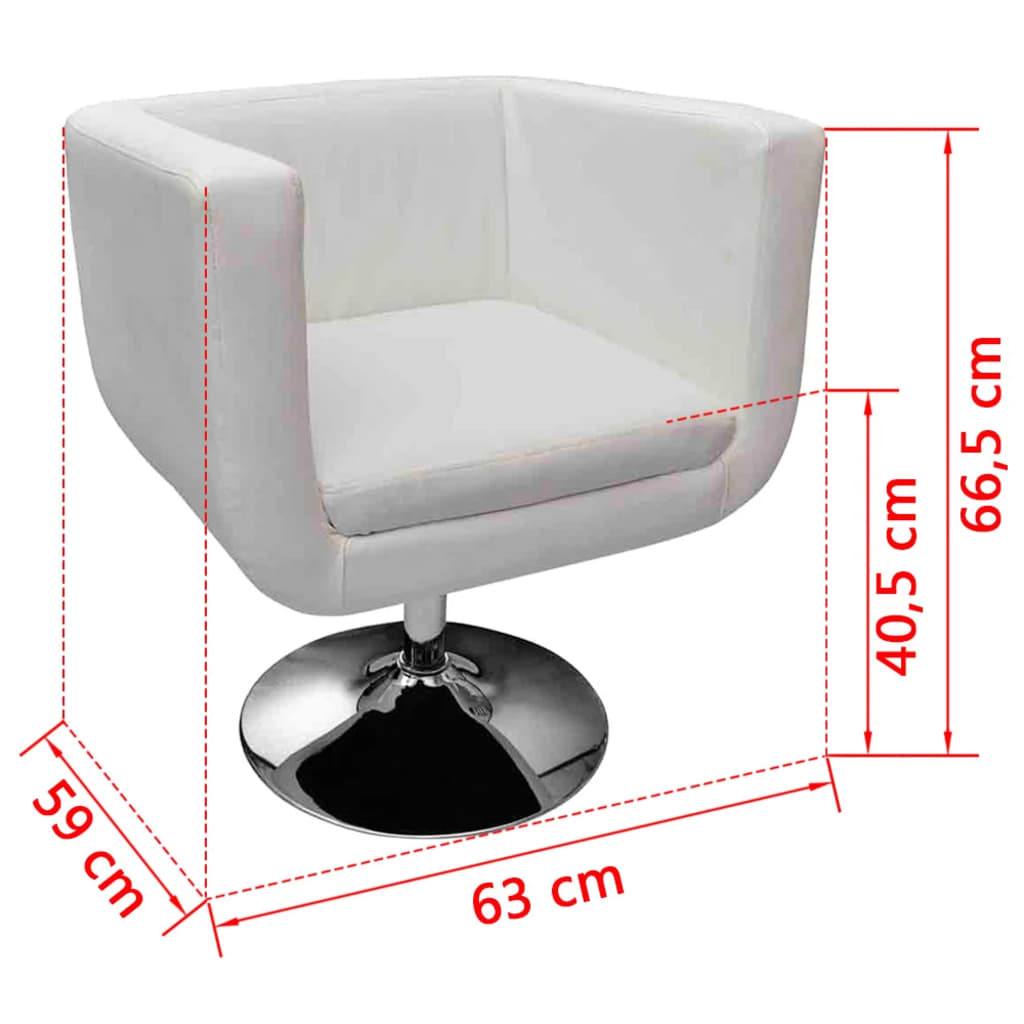 Bar Chairs 2 pcs White Faux Leather