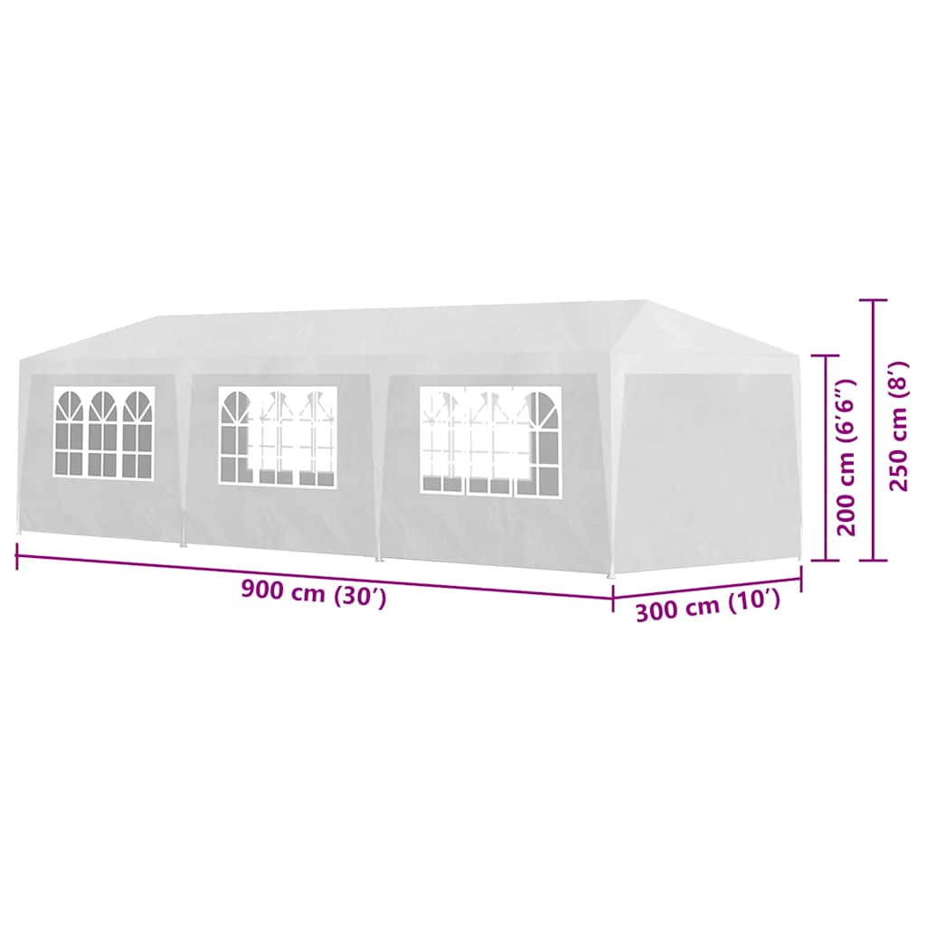 vidaXL Party Tent 3x9 m White