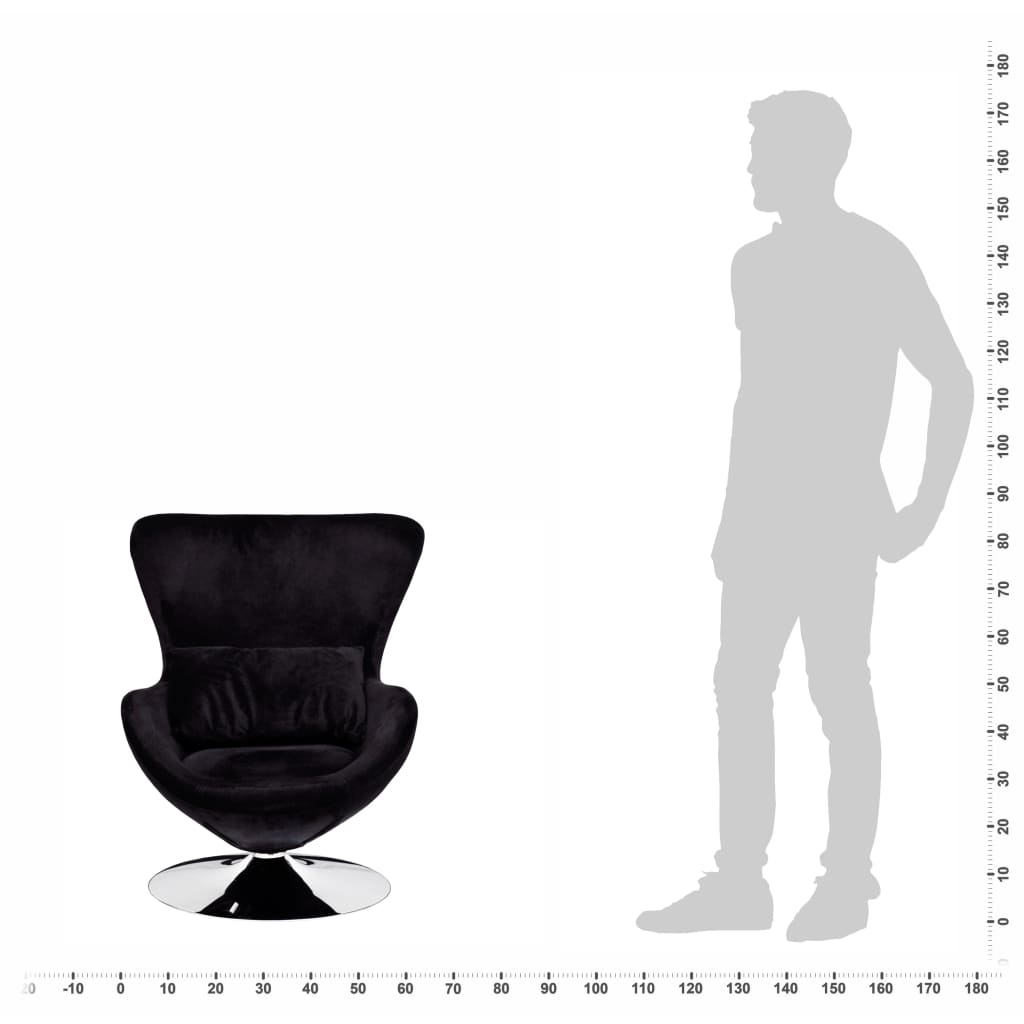 Armchair with Egg Shape Black