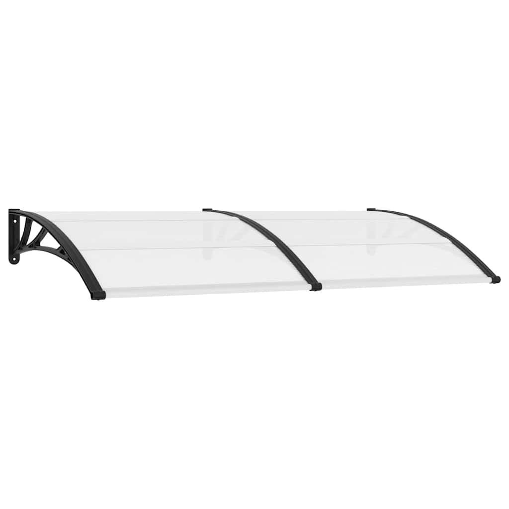 Door Canopy Black and Transparent 200x75 cm PC