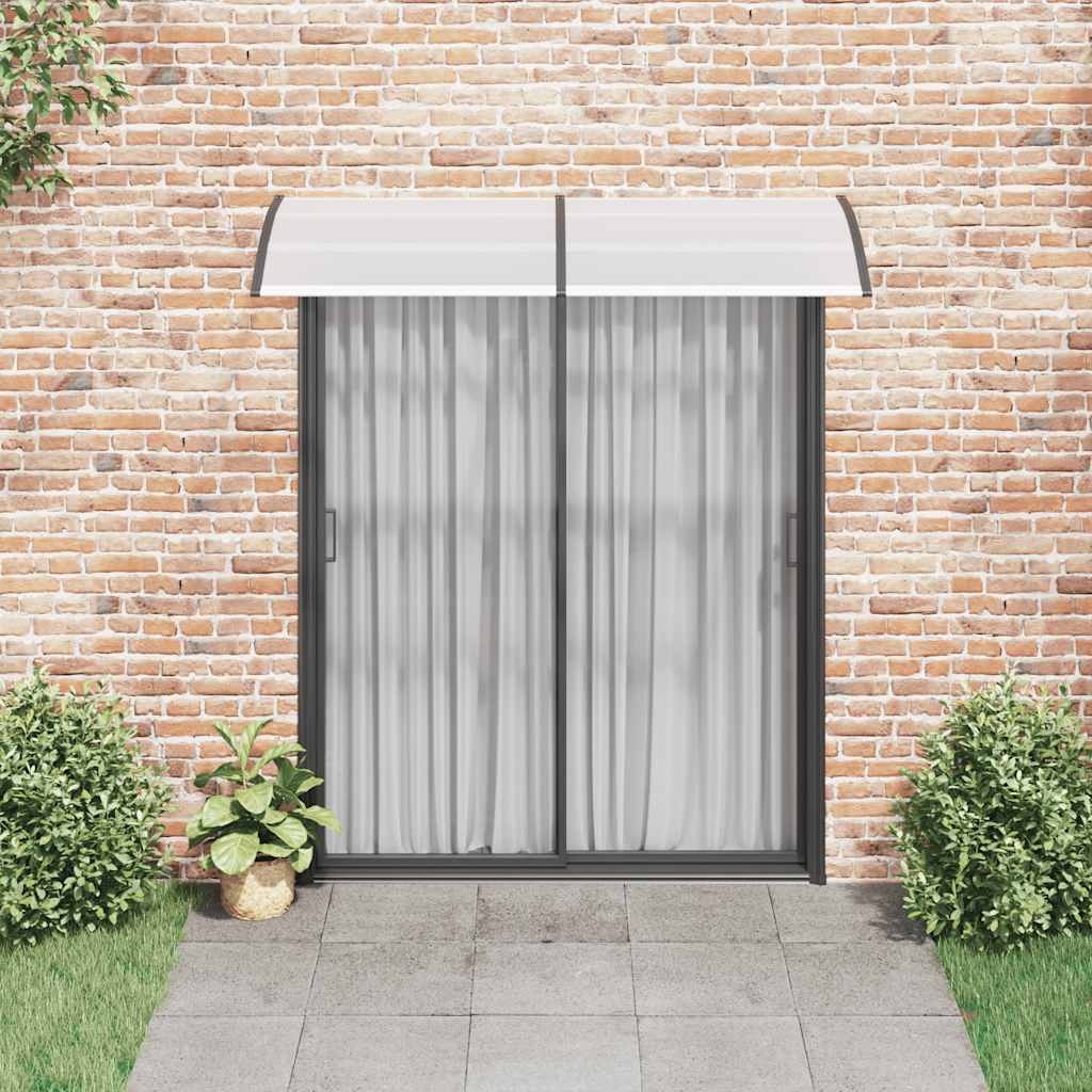 Door Canopy Black and Transparent 200x75 cm PC