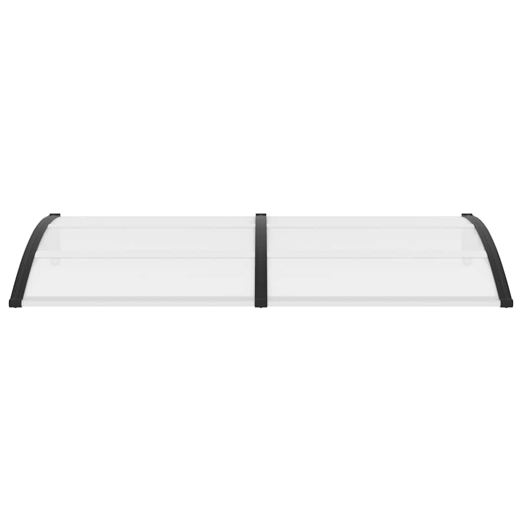 Door Canopy Black and Transparent 200x75 cm PC