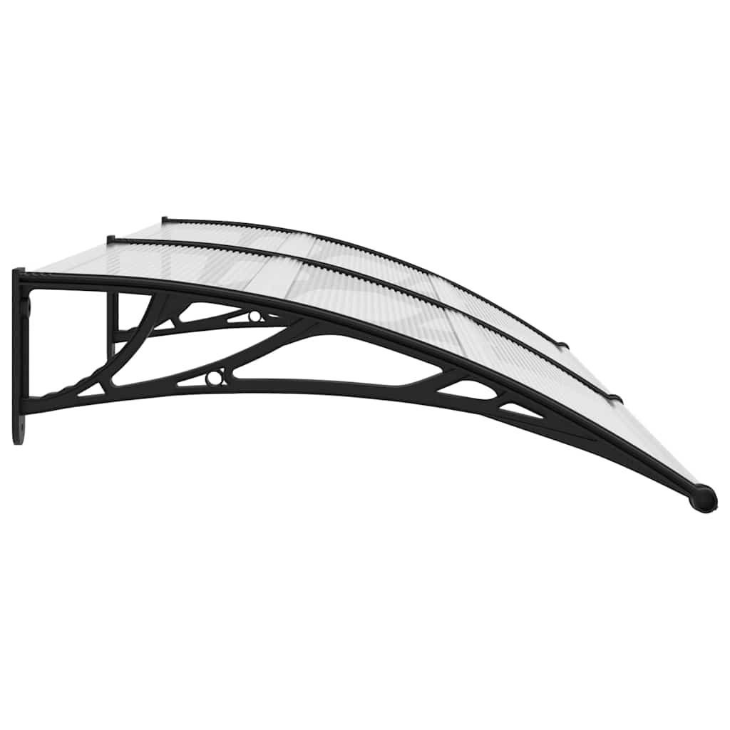 Door Canopy Black and Transparent 200x75 cm PC