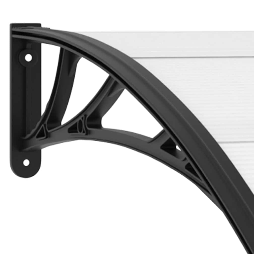 Door Canopy Black and Transparent 200x75 cm PC