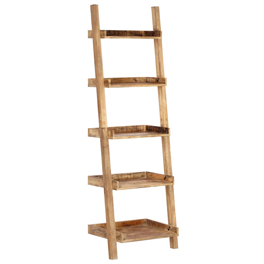 Ladder Shelf Brown 75x37x205 cm Solid Mango Wood