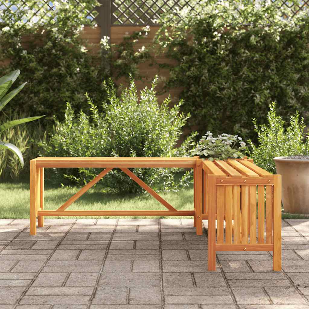 Garden Corner Bench with Planter 117x117x40 cm Solid Acacia Wood