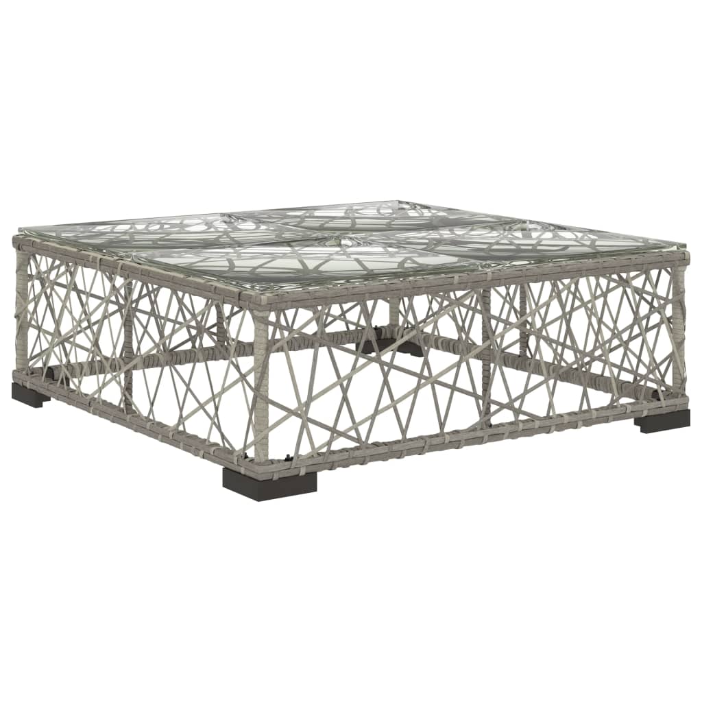 6 Piece Garden Lounge Set with Cushions Poly Rattan Grey