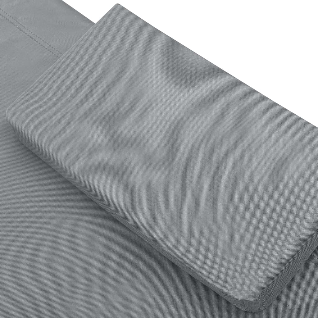 Outdoor Lounge Bed with Canopy & Pillow Grey