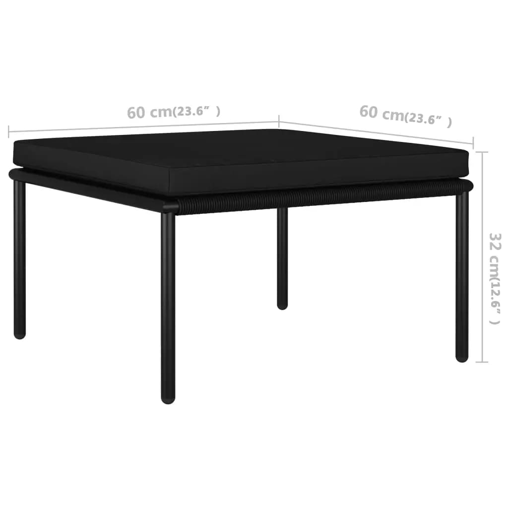 3 Piece Garden Lounge Set with Cushions Black PVC