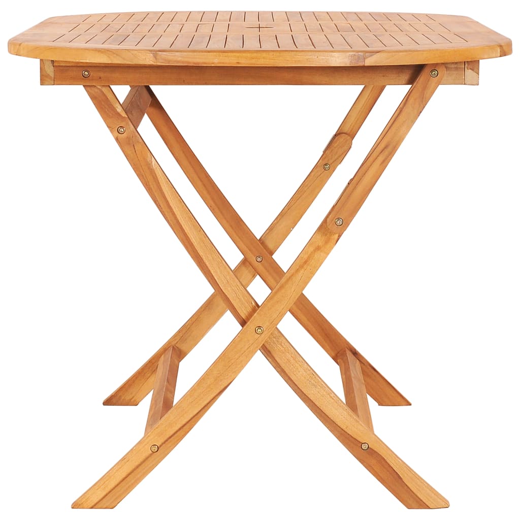 7 Piece Folding Outdoor Dining Set Solid Teak Wood