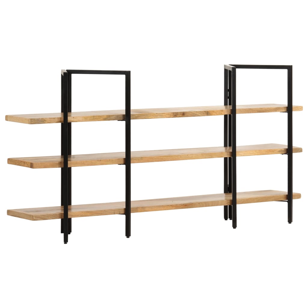3-Tier Bookcase 160x31x80 cm Solid Mango Wood