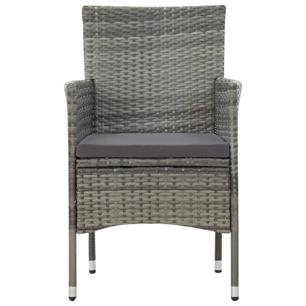 4 Piece Garden Lounge Set with Cushions Poly Rattan Grey