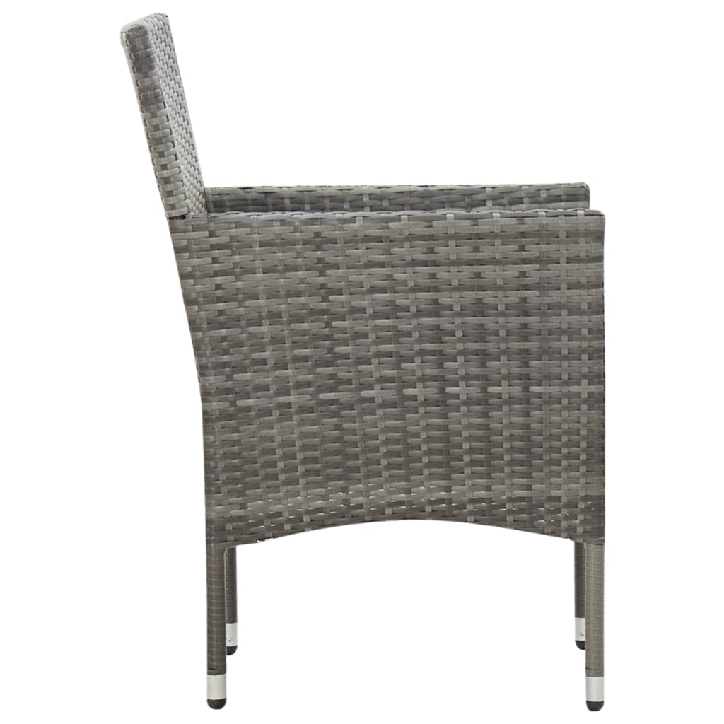 4 Piece Garden Lounge Set with Cushions Poly Rattan Grey