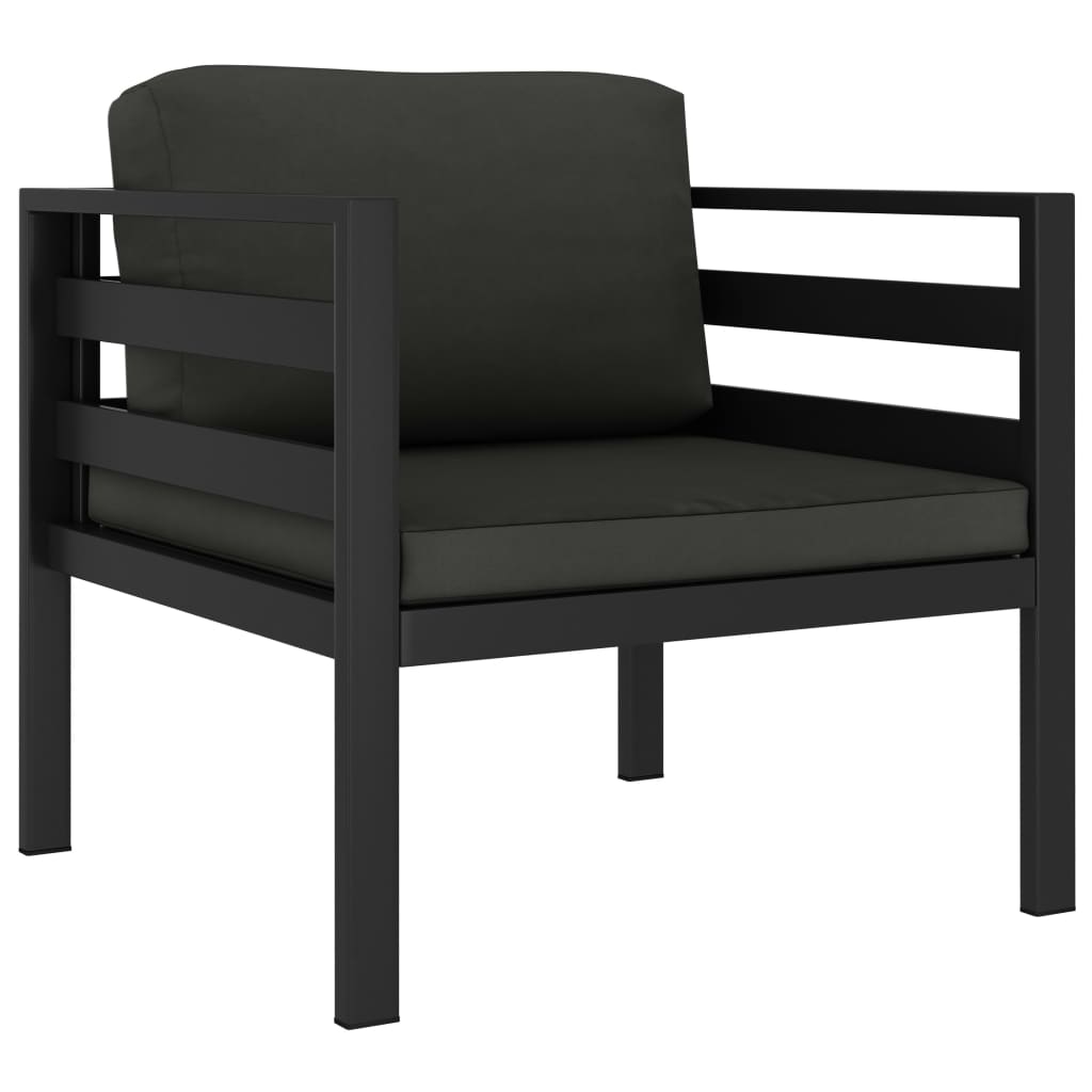 5 Piece Garden Sofa Set with Cushions Aluminium Anthracite