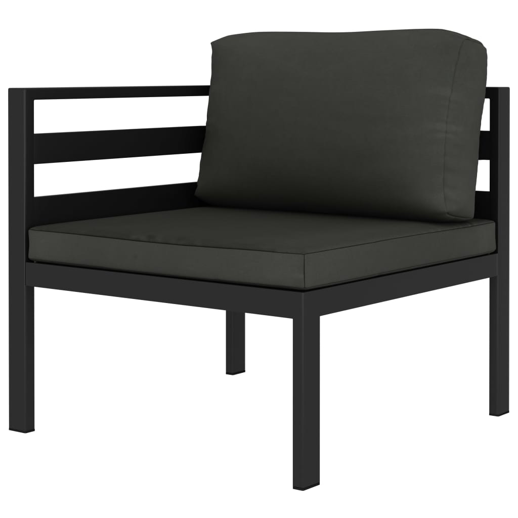 5 Piece Garden Sofa Set with Cushions Aluminium Anthracite