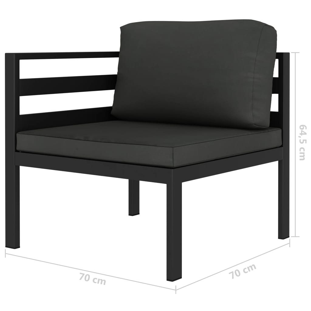 5 Piece Garden Sofa Set with Cushions Aluminium Anthracite