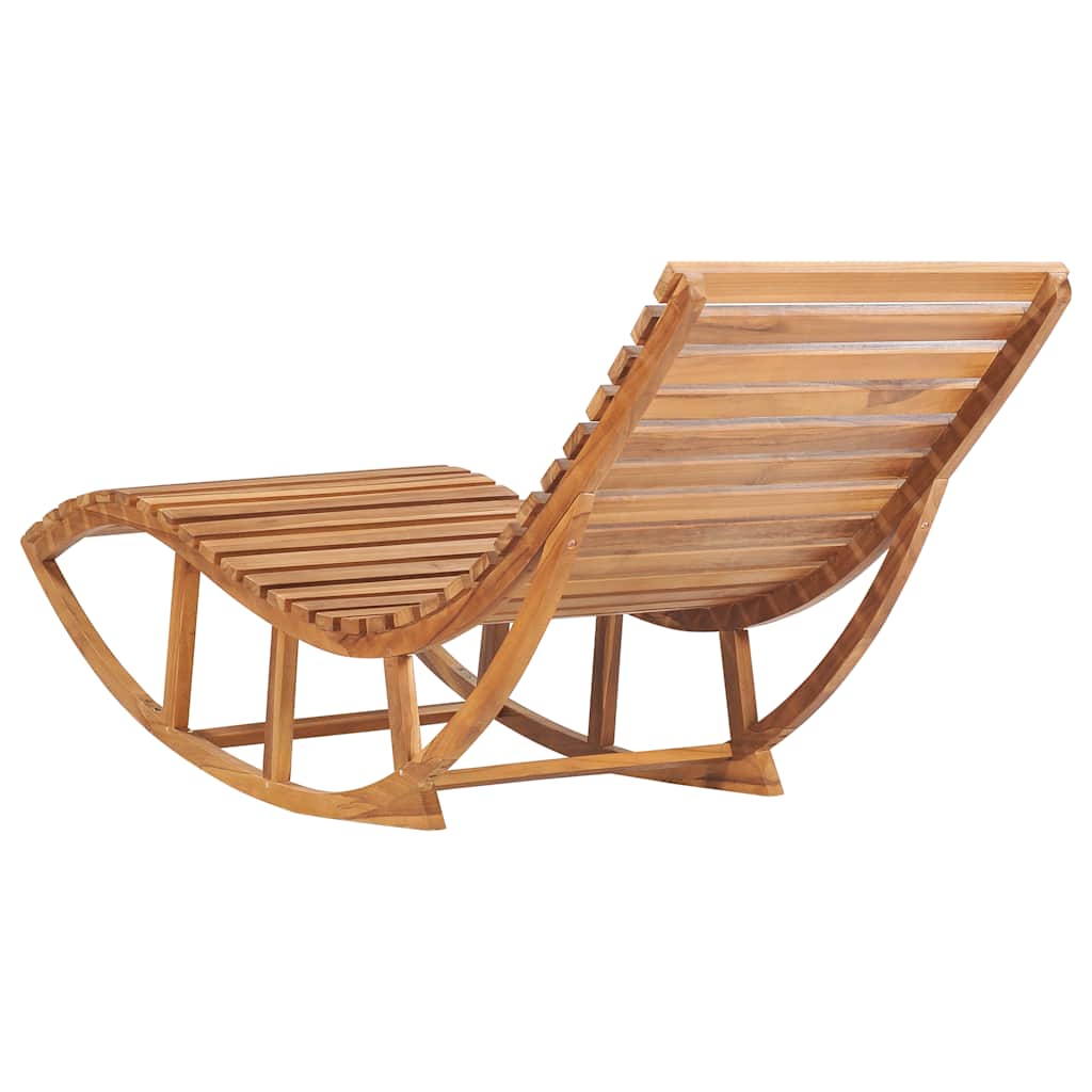 Rocking Sunlounger Solid Teak Wood