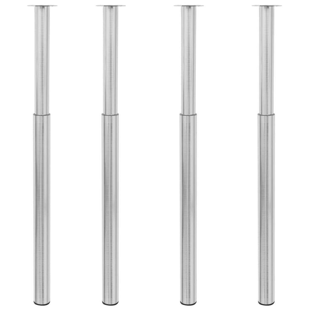 Telescopic Table Legs 4 pcs Brushed Nickel 710 mm-1100 mm