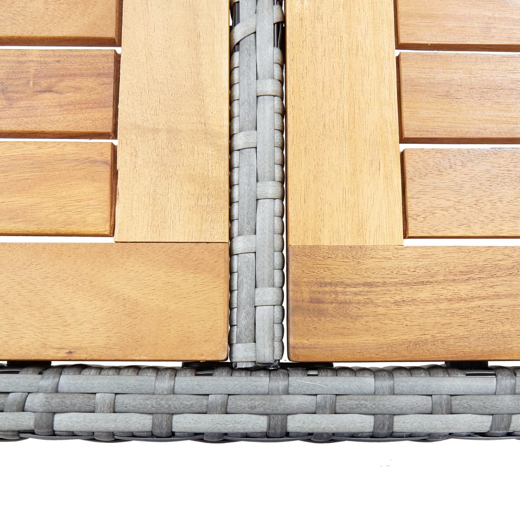 9 Piece Outdoor Bar Set Poly Rattan and Acacia Wood Grey