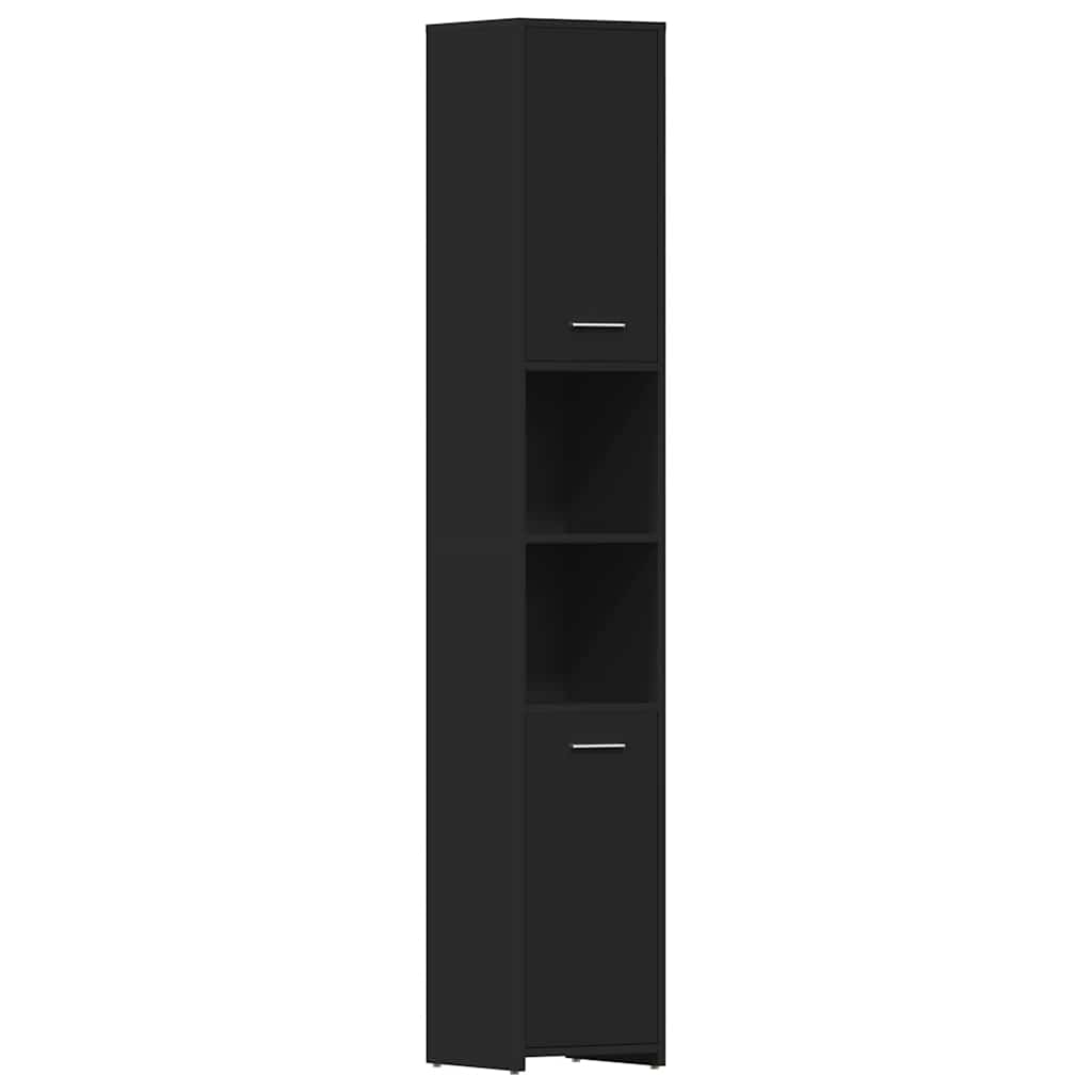 Bathroom Cabinet Black 30x30x183.5 cm Engineered Wood