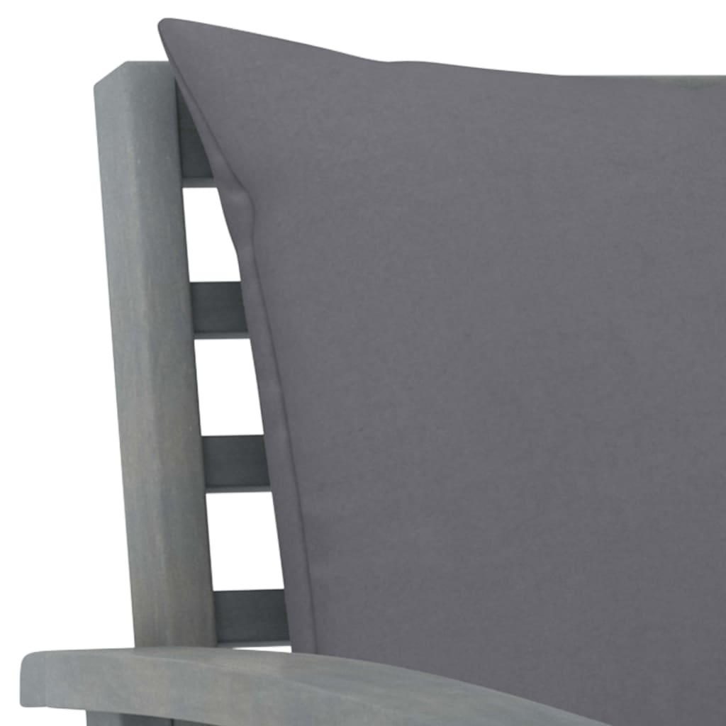 Garden Bench 120 cm with Dark Grey Cushion Solid Acacia Wood