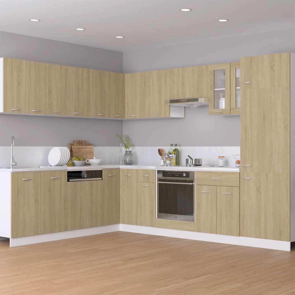 Hanging Glass Cabinet Lyon Sonoma Oak  60x31x60 cm Engineered Wood