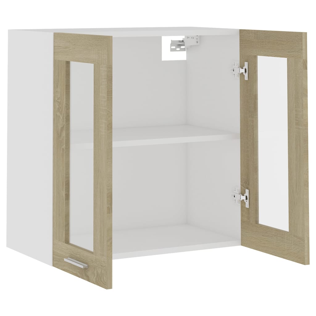 Hanging Glass Cabinet Lyon Sonoma Oak  60x31x60 cm Engineered Wood