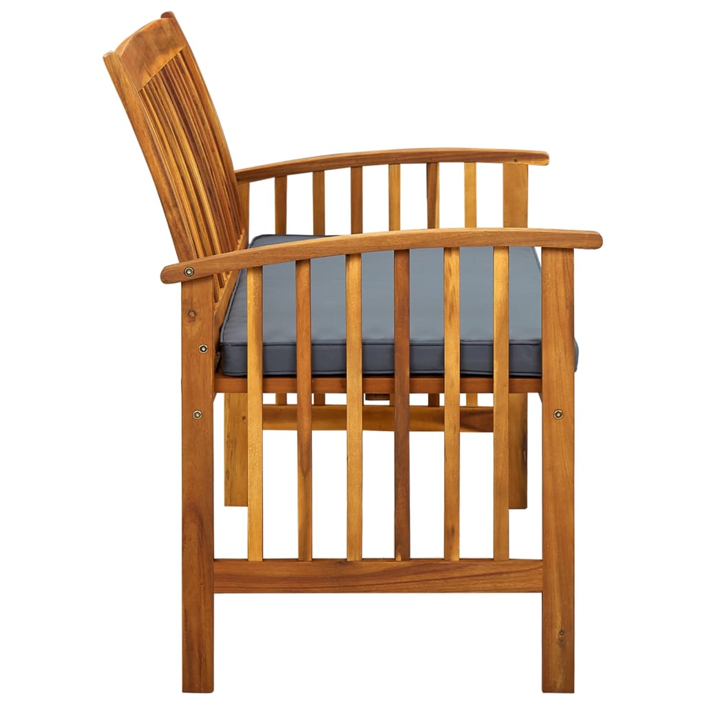 Garden Bench with Cushion 119 cm Solid Acacia Wood