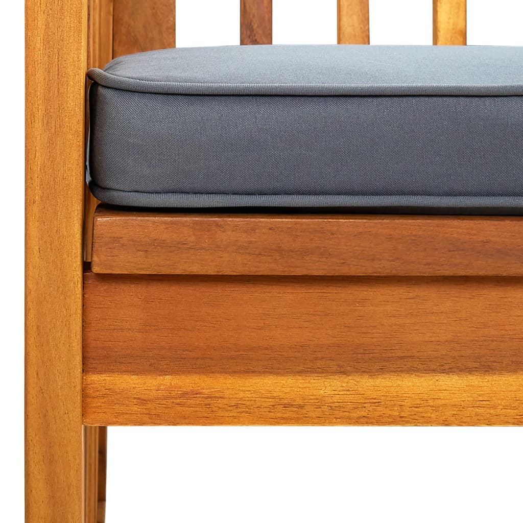 Garden Bench with Cushion 119 cm Solid Acacia Wood